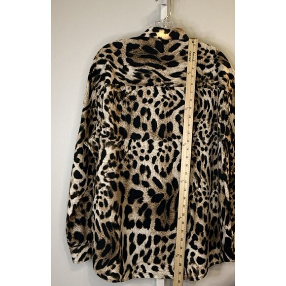 INC International Concepts Women’s Leopard Print Button Down Shirt S Long Sleeve - Picture 3 of 7